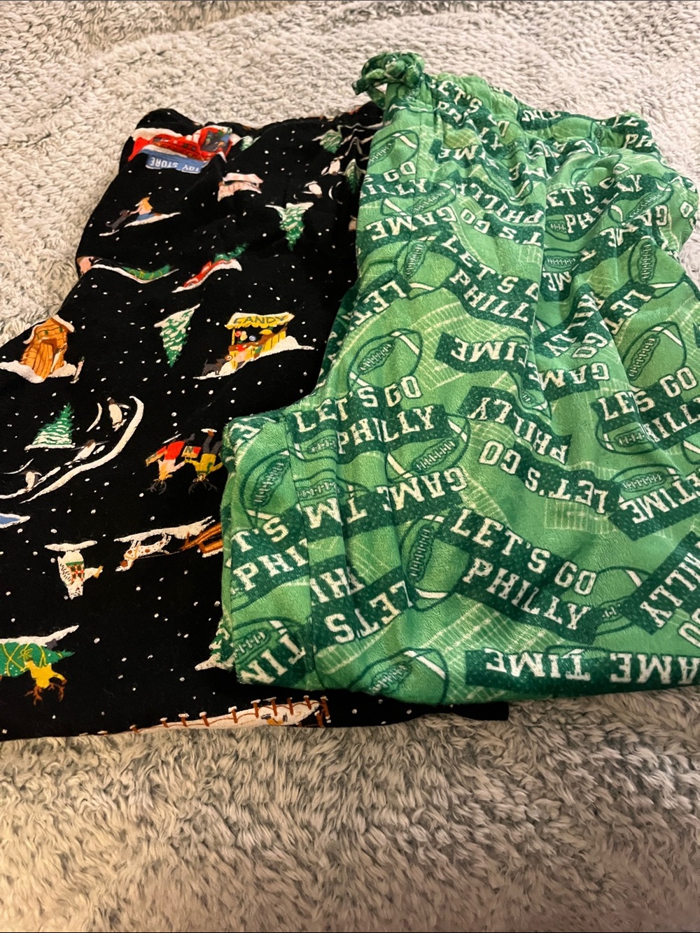 Unisex Green 'Let's Go Philly' Football Pajama Pants with Christmas pj bottoms